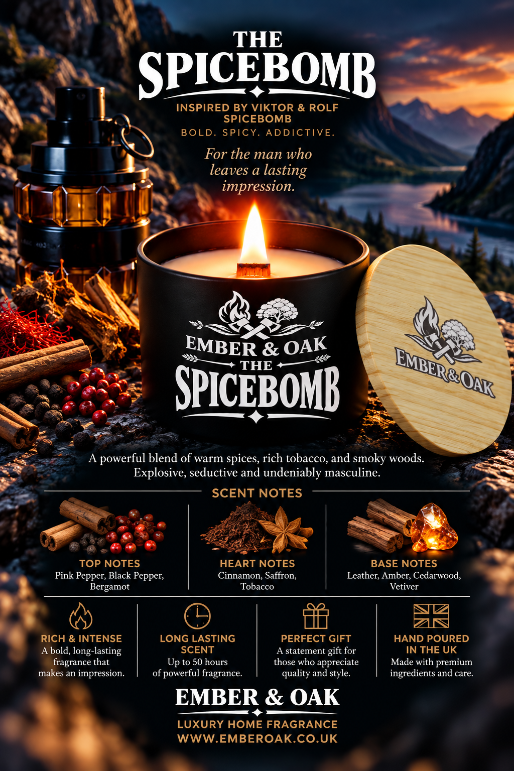 The Spice Bomb Luxury Candle - Inspired by Spicebomb