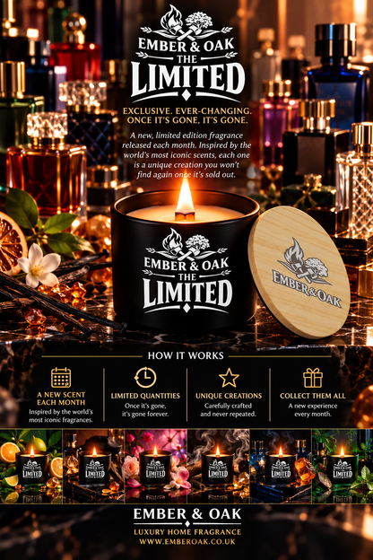     The Limited luxury candle with monthly changing fragrance inspiration, scent notes and product details
