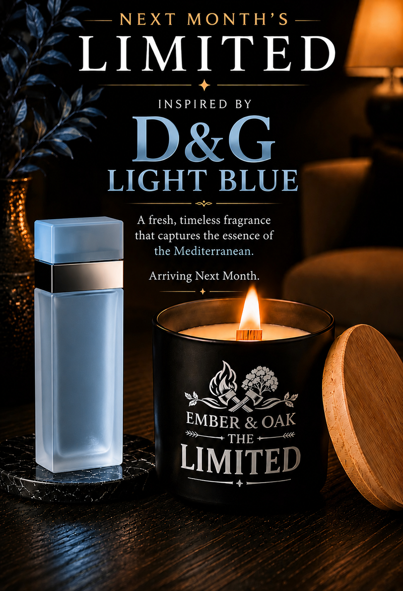 September The Limited luxury candle inspired by Dolce and Gabbana Light Blue by Ember & Oak