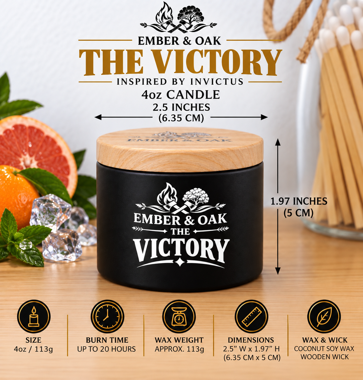 The Victory Luxury Candle - Inspired by Invictus