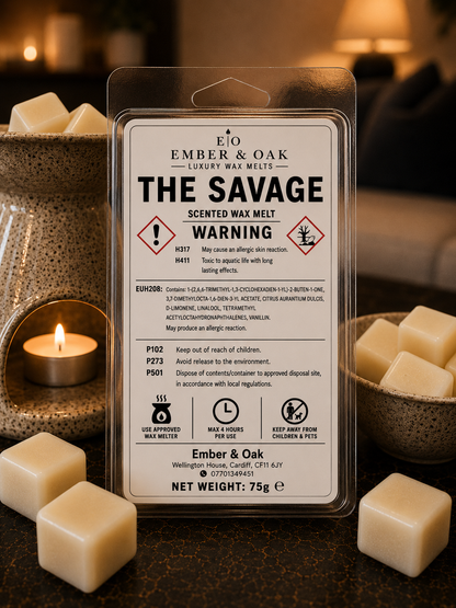 Ember & Oak The G.O.A.T luxury scented wax melt with wax melt burner and individual wax melts