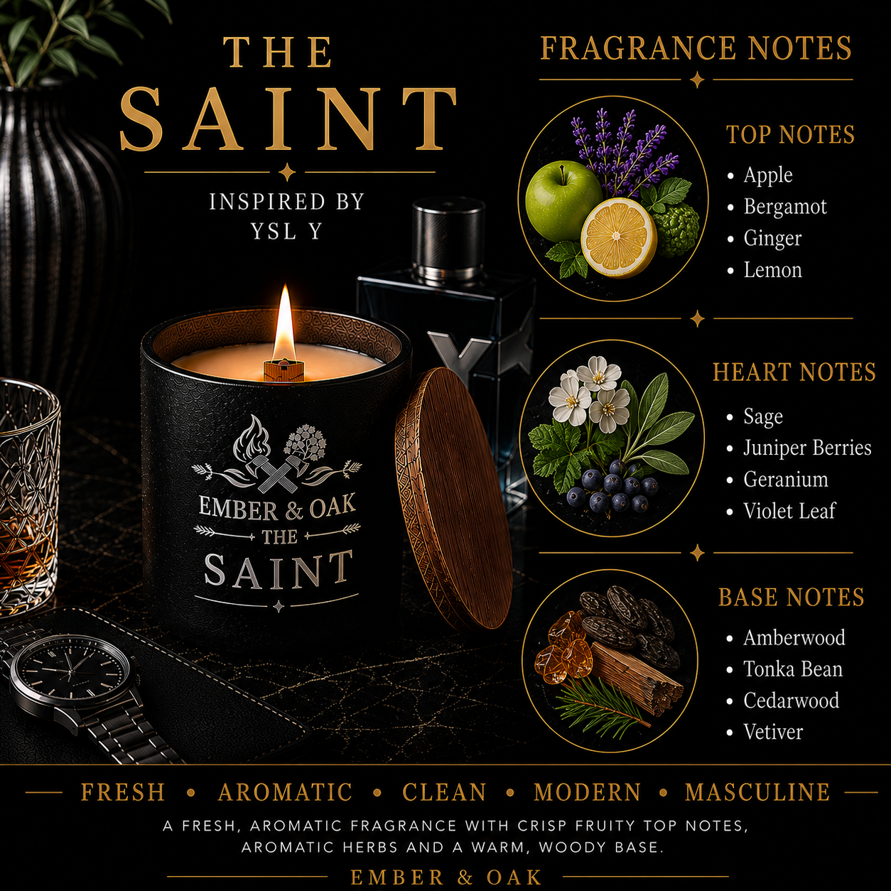 The Saint Luxury Candle - Inspired by YSL Y